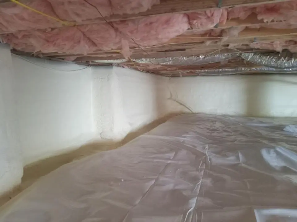 Crawl space encapsulation with closed-cell spray foam for Attic Insulation in Kenner